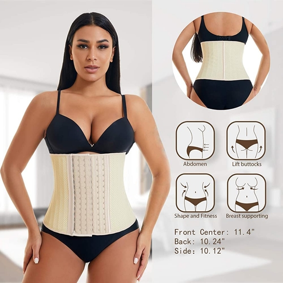 25 Steel Boned Latex Waist Trainer Hook  Tummy Control - Picture 5 of 5